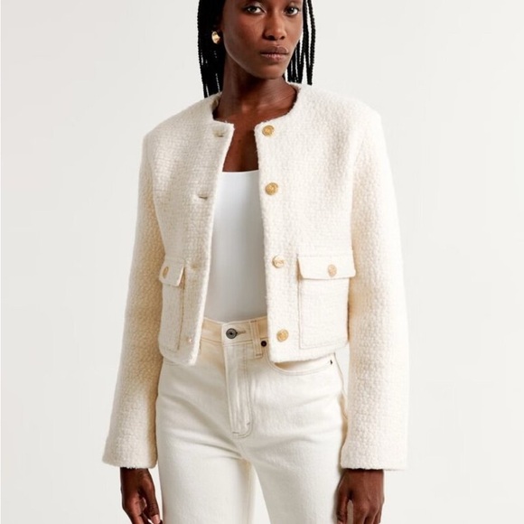 Abercrombie collarless boucle jacket - Picture 6 of 10